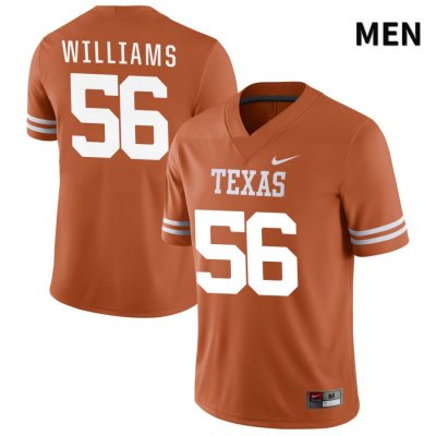 Texas Longhorns Men's #56 Cameron Williams Authentic Orange NIL 2022 College Football Jersey GUJ35P4F